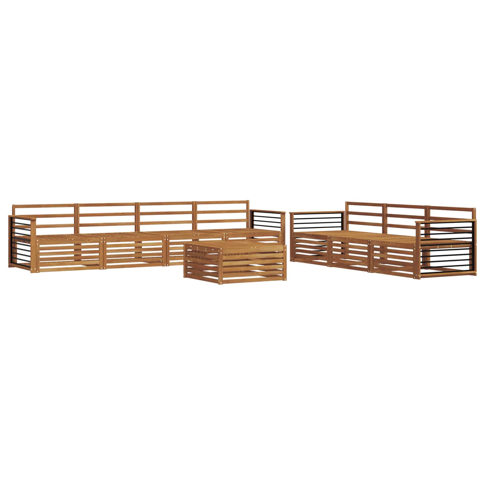 vidaXL Outdoor Sofa Set 8 pcs Natural Solid Acacia Wood 2