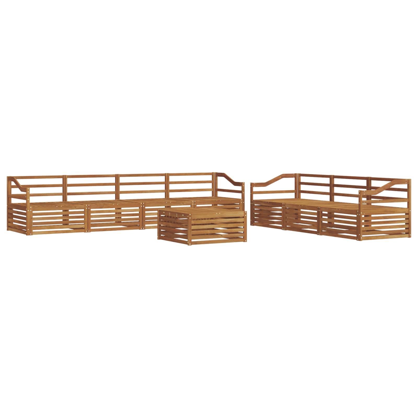 vidaXL Outdoor Sofa Set 8 pcs Natural Solid Acacia Wood 2