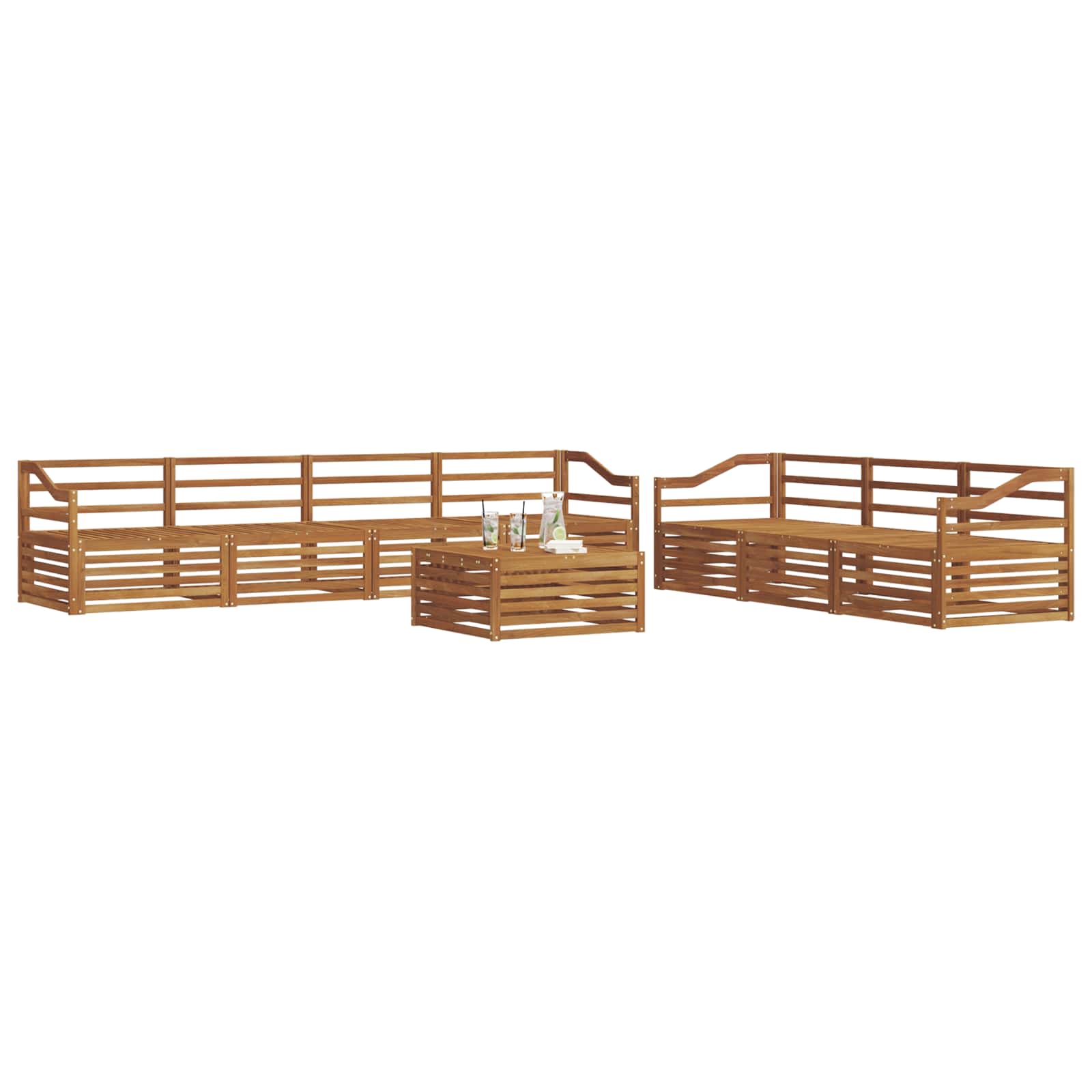 vidaXL Outdoor Sofa Set 8 pcs Natural Solid Acacia Wood 3