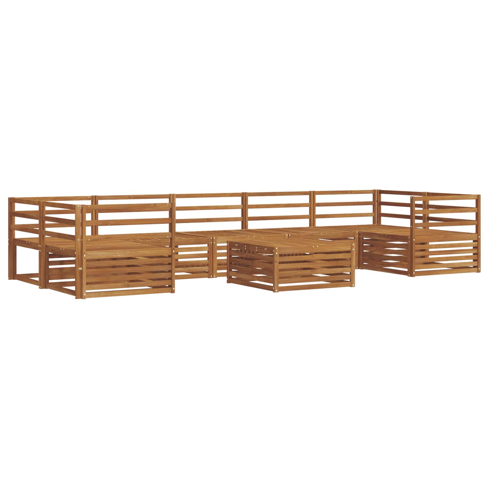 vidaXL Outdoor Sofa Set 8 pcs Natural Solid Acacia Wood 2