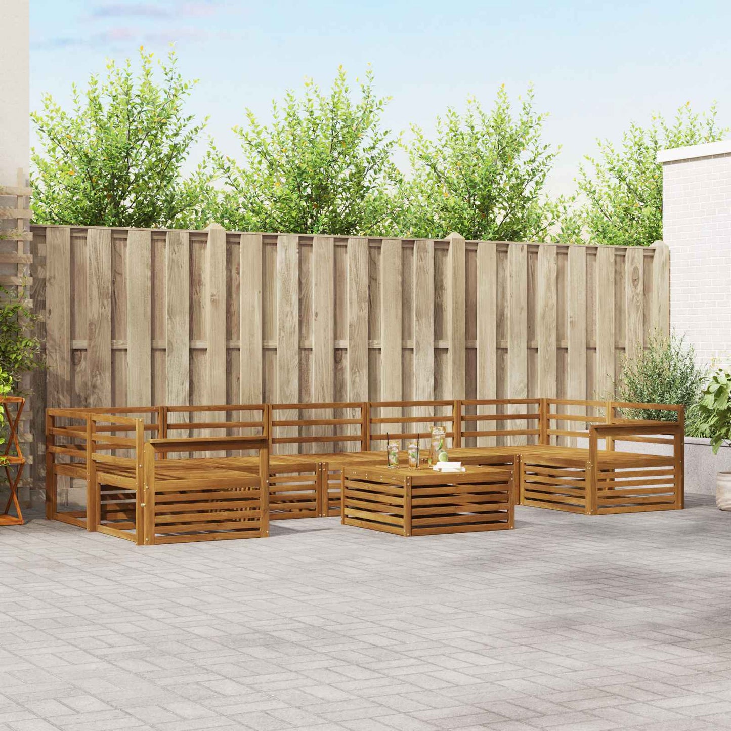 vidaXL Outdoor Sofa Set 8 pcs Natural Solid Acacia Wood 1