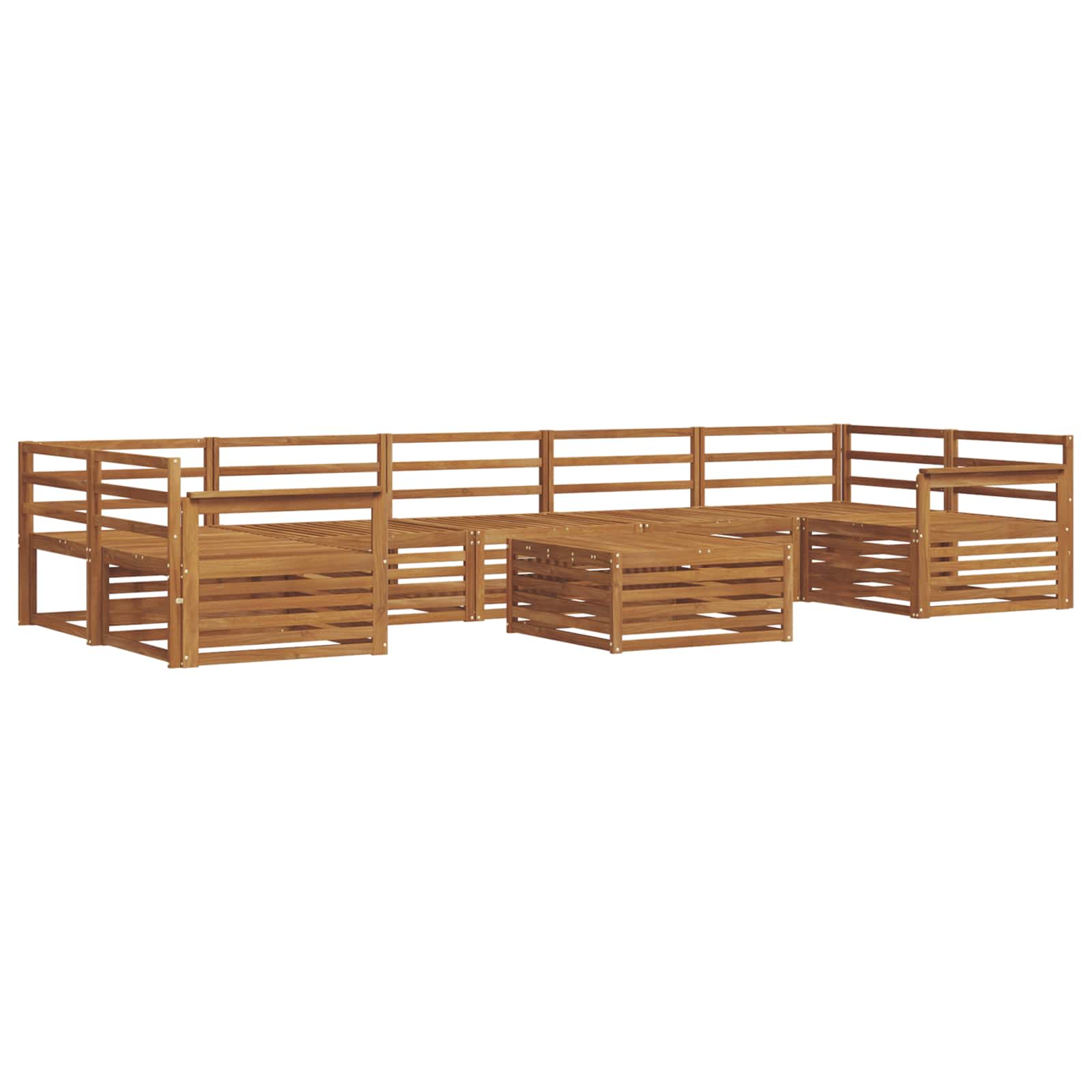 vidaXL Outdoor Sofa Set 8 pcs Natural Solid Acacia Wood 2
