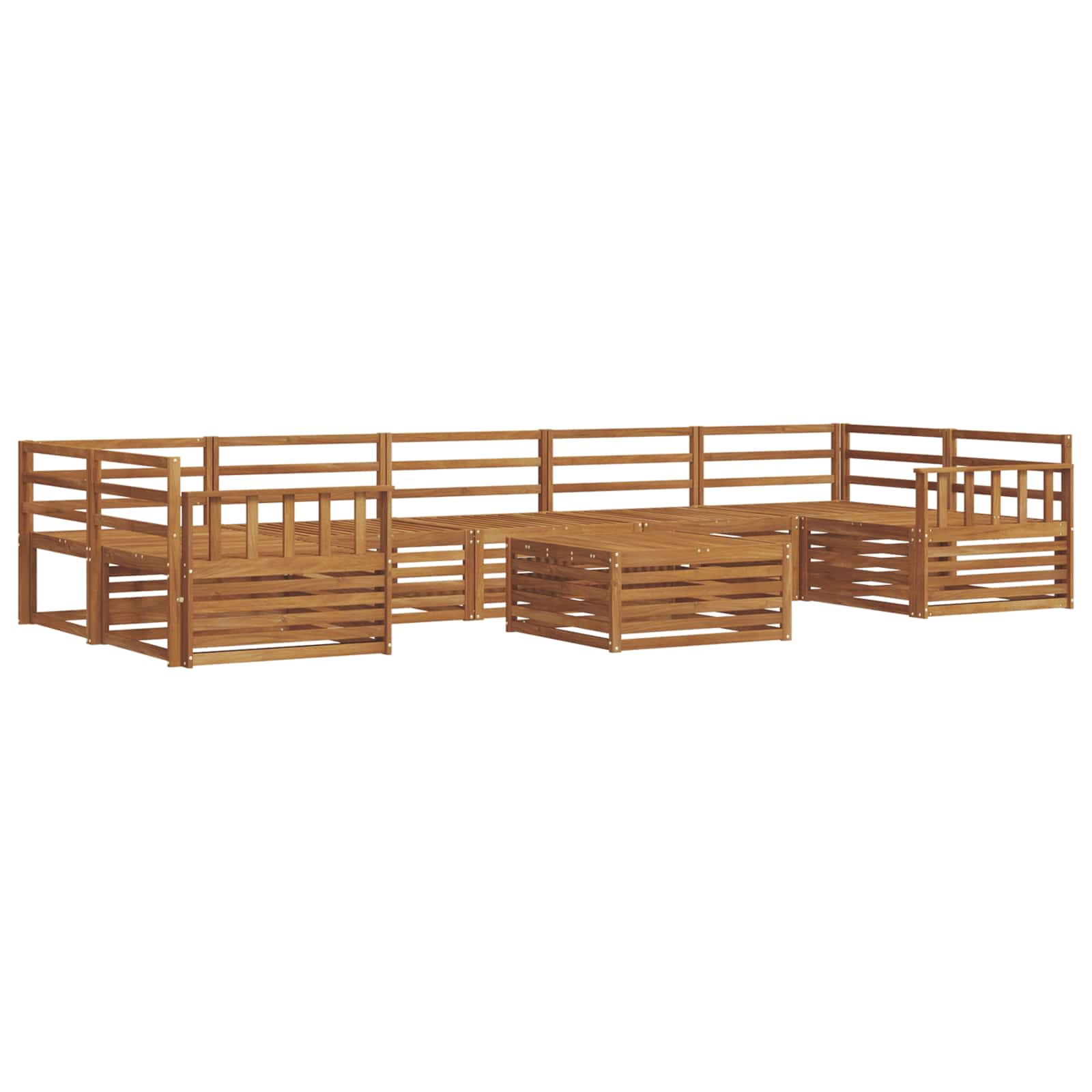 vidaXL Outdoor Sofa Set 8 pcs Natural Solid Acacia Wood 2
