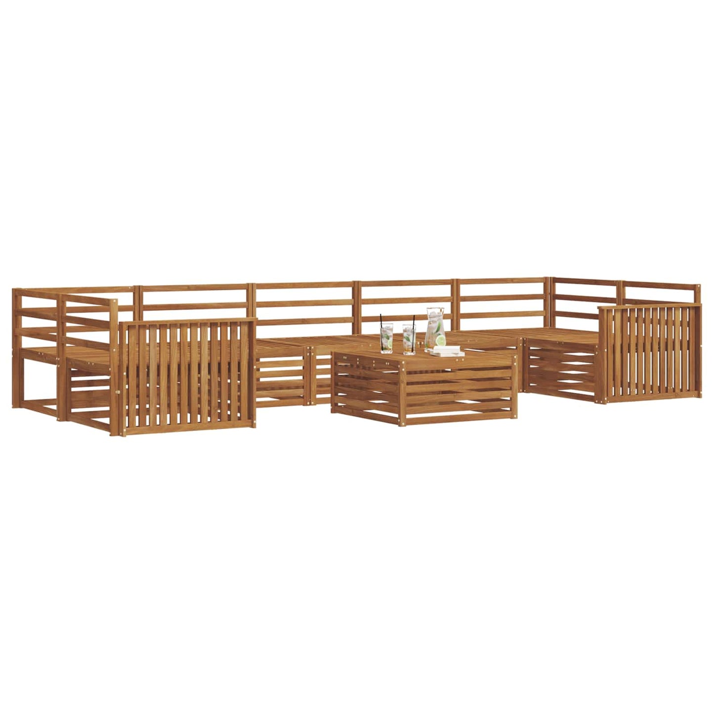 vidaXL Outdoor Sofa Set 8 pcs Natural Solid Acacia Wood 3