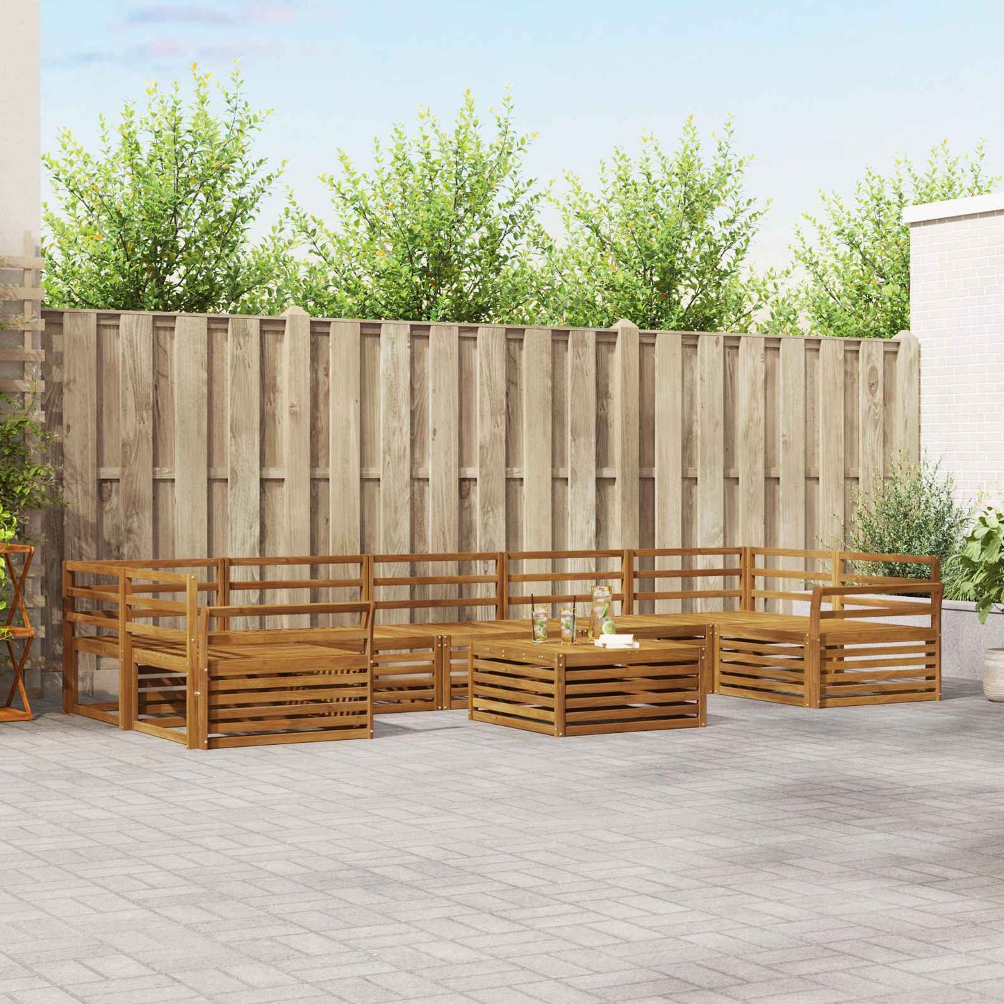 vidaXL Outdoor Sofa Set 8 pcs Natural Solid Acacia Wood 1