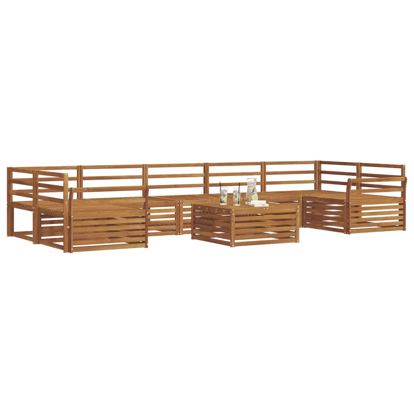 vidaXL Outdoor Sofa Set 8 pcs Natural Solid Acacia Wood 3