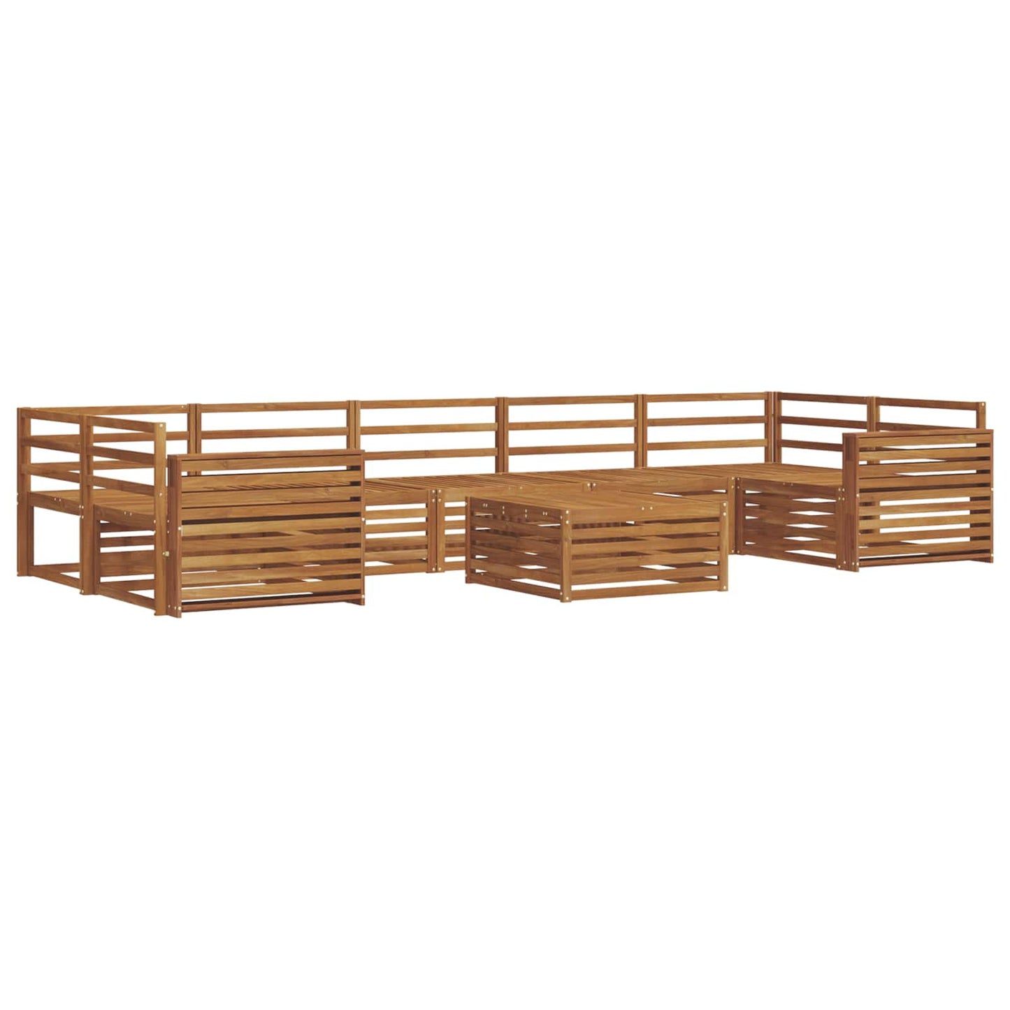 vidaXL Outdoor Sofa Set 8 pcs Natural Solid Acacia Wood 2