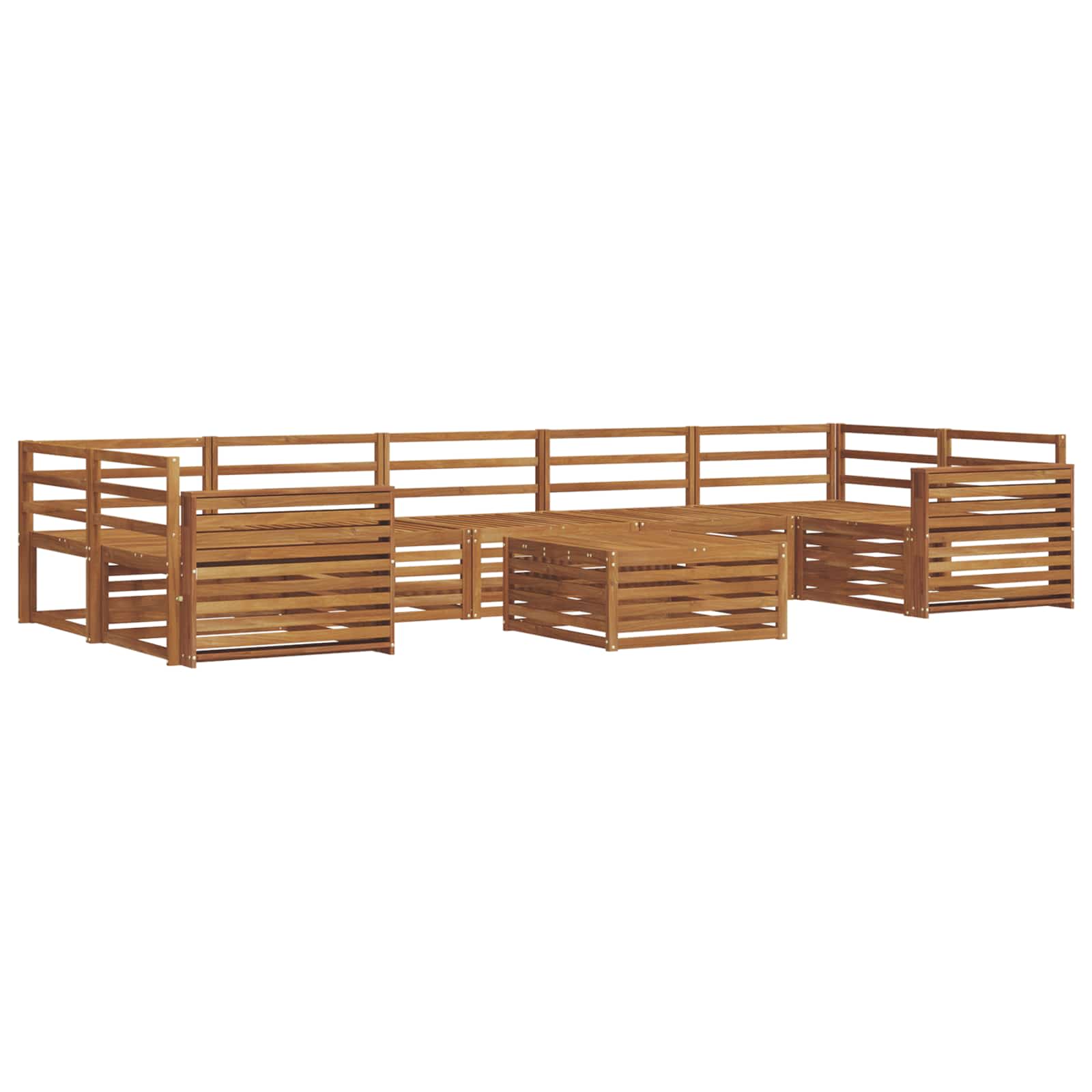 vidaXL Outdoor Sofa Set 8 pcs Natural Solid Acacia Wood 2