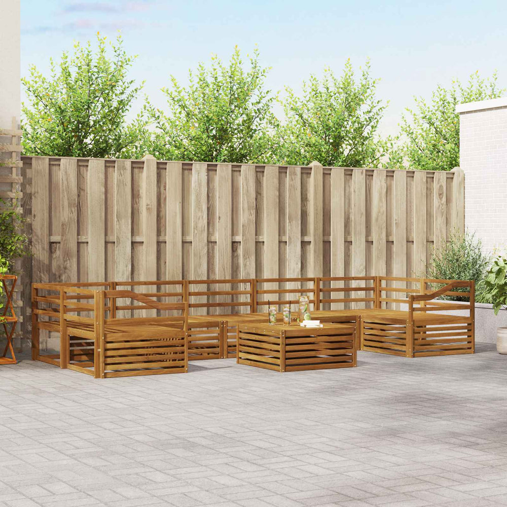 vidaXL Outdoor Sofa Set 8 pcs Natural Solid Acacia Wood
