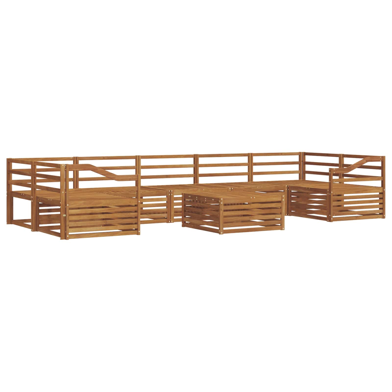 vidaXL Outdoor Sofa Set 8 pcs Natural Solid Acacia Wood 2