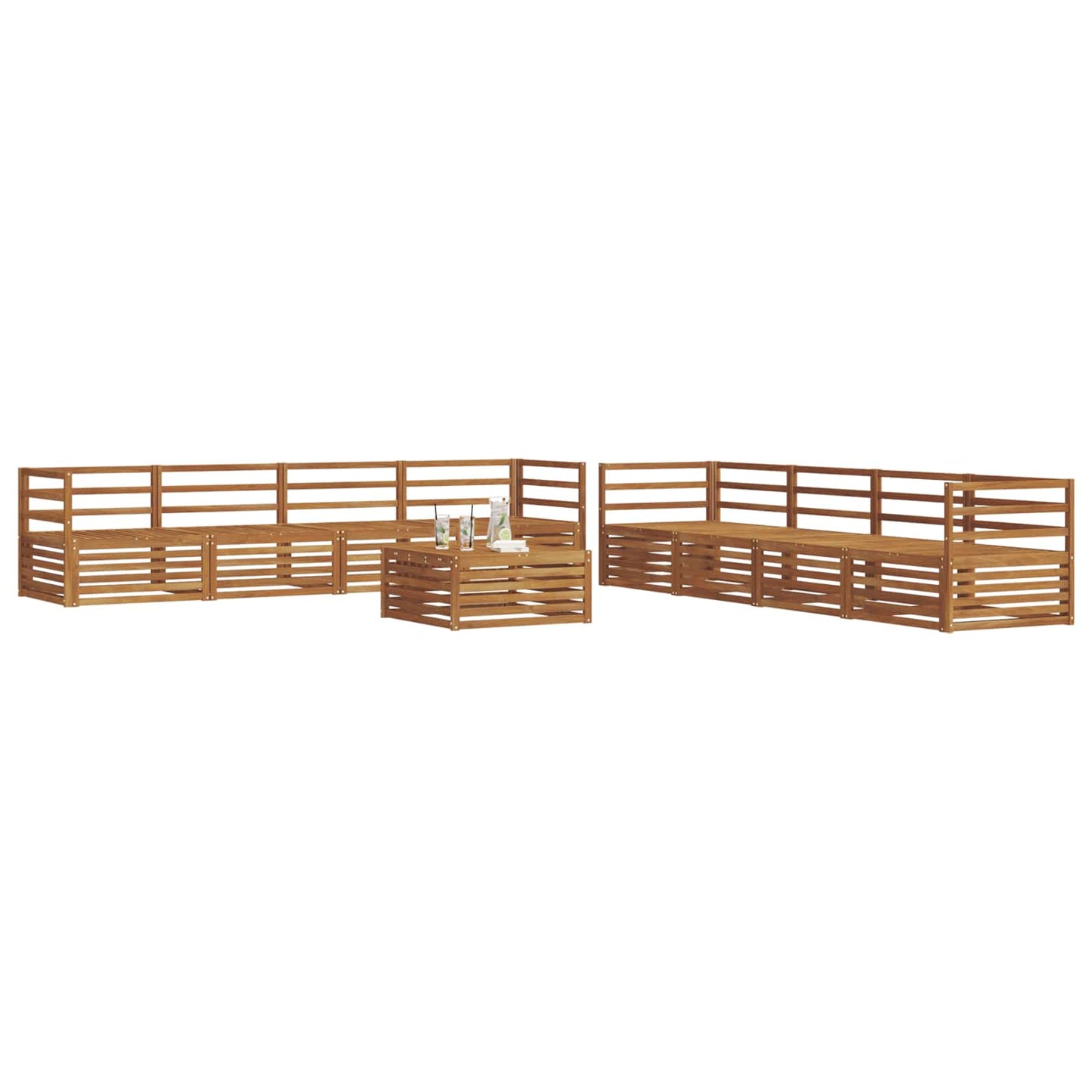 vidaXL Outdoor Sofa Set 9 pcs Natural Solid Acacia Wood 3