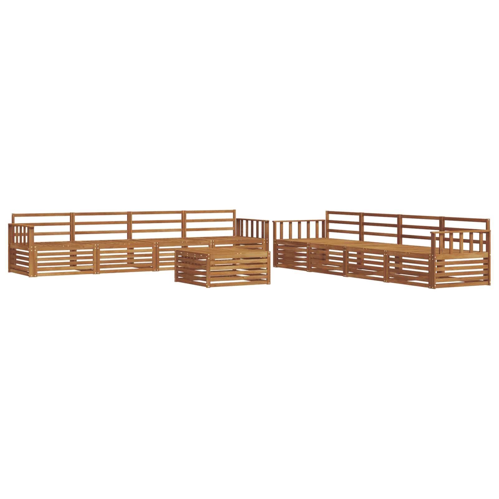 vidaXL Outdoor Sofa Set 9 pcs Natural Solid Acacia Wood 2
