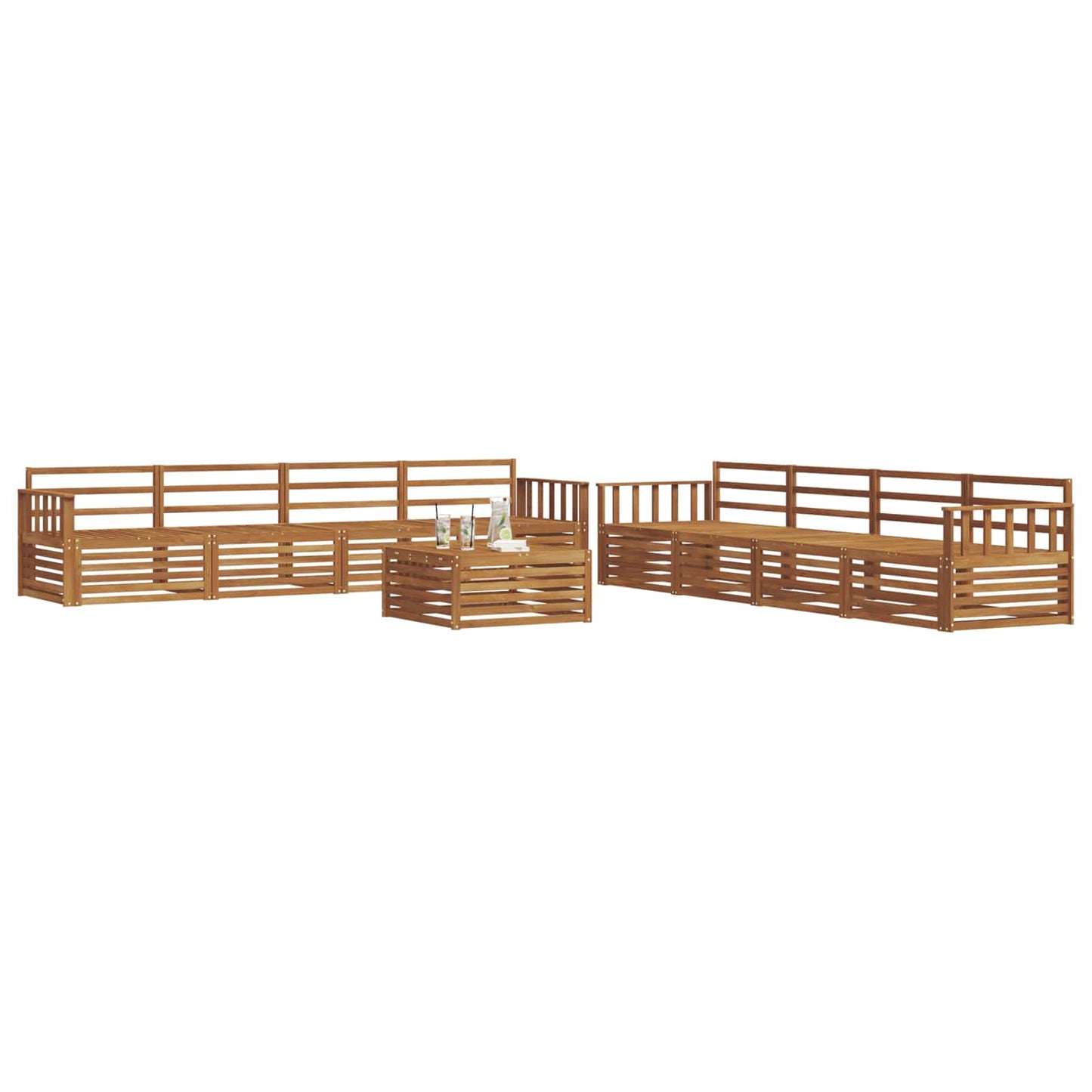 vidaXL Outdoor Sofa Set 9 pcs Natural Solid Acacia Wood 3