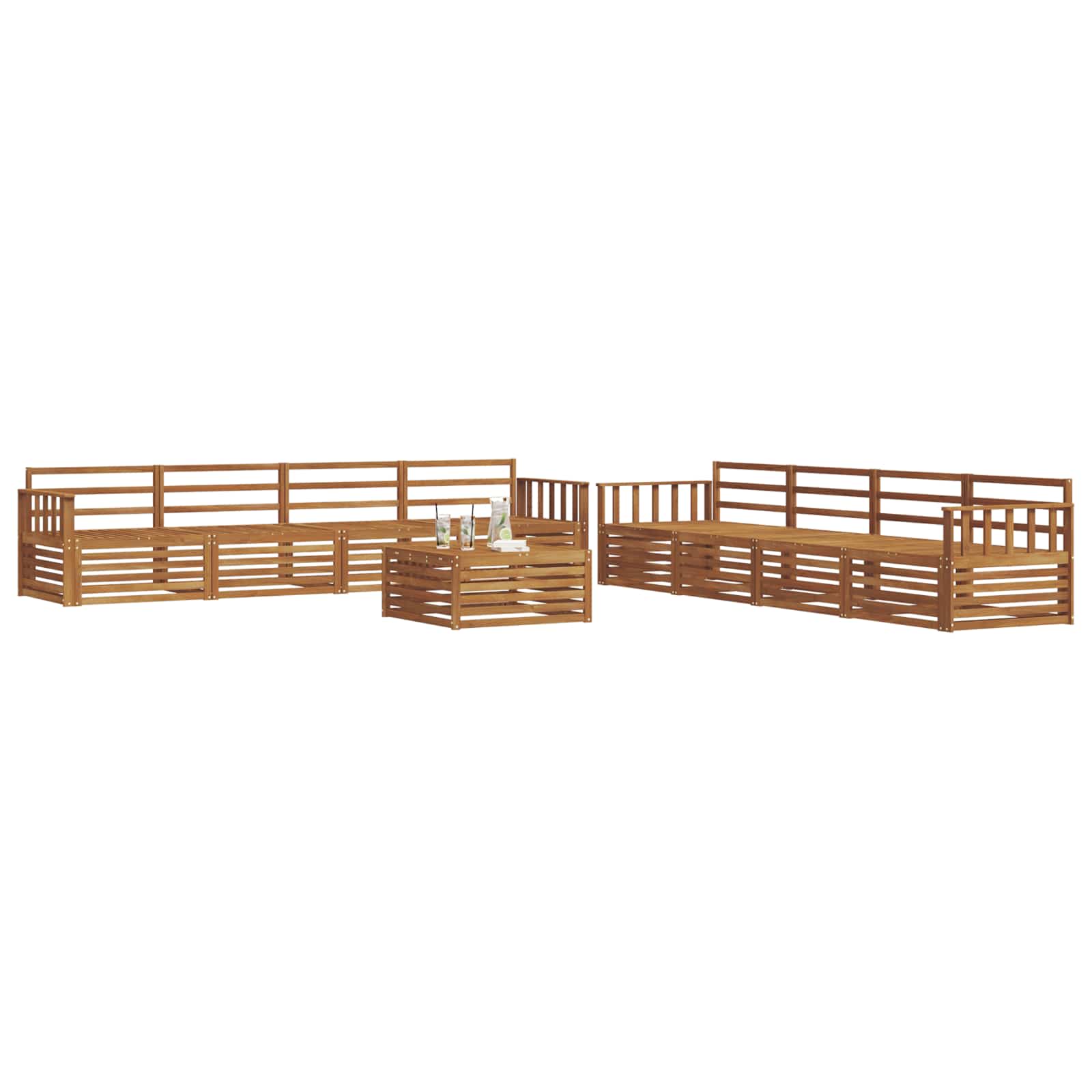 vidaXL Outdoor Sofa Set 9 pcs Natural Solid Acacia Wood 3