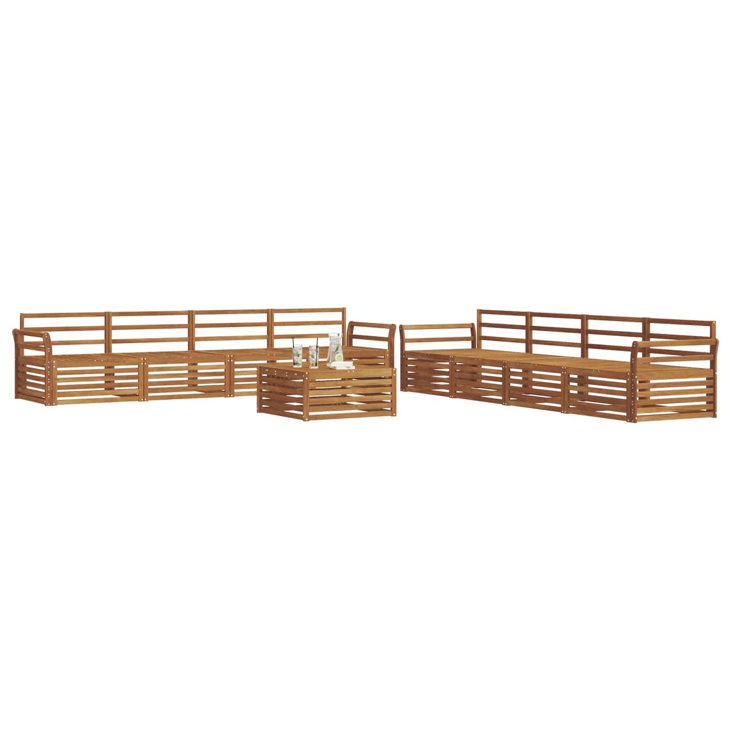 vidaXL Outdoor Sofa Set 9 pcs Natural Solid Acacia Wood 3