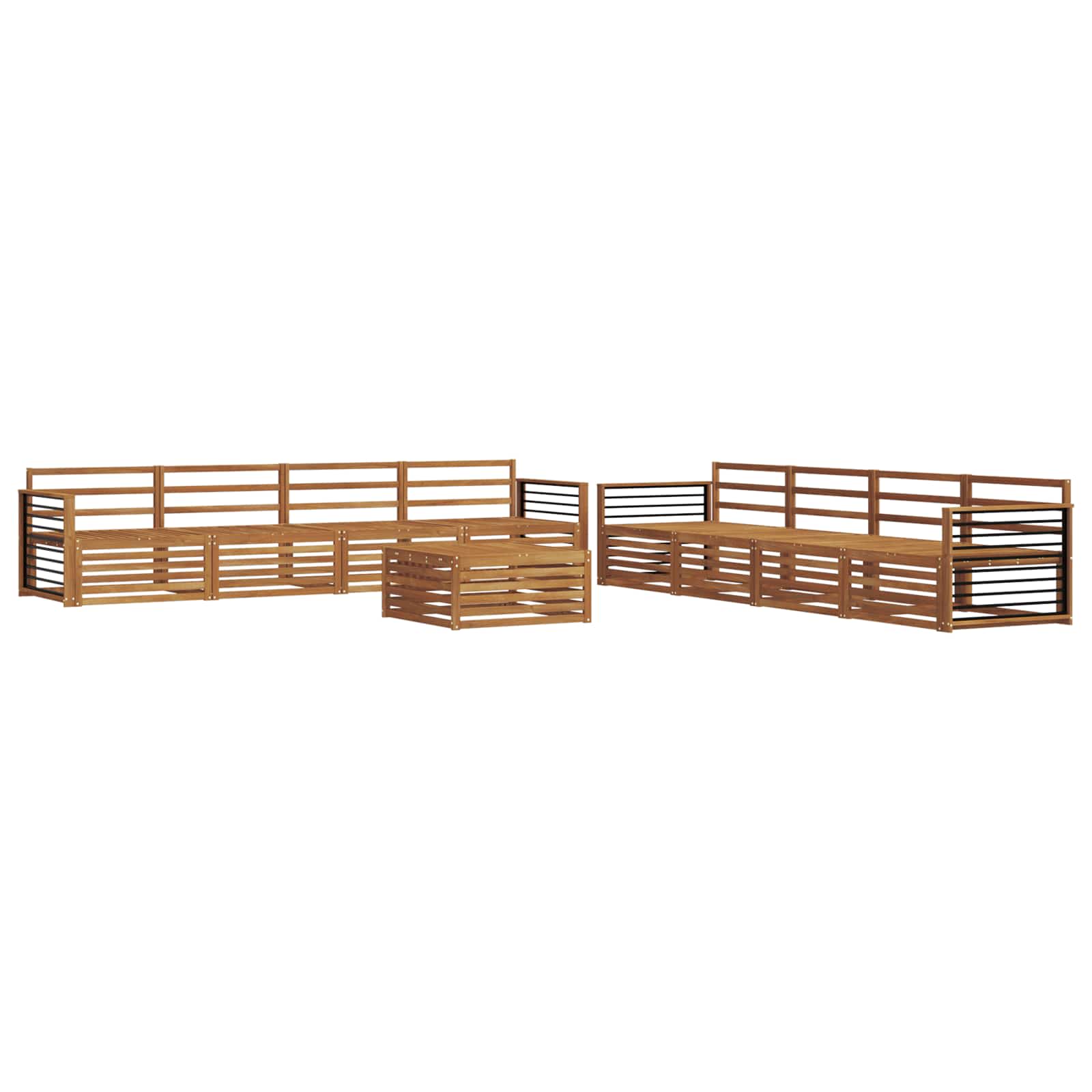 vidaXL Outdoor Sofa Set 9 pcs Natural Solid Acacia Wood 2