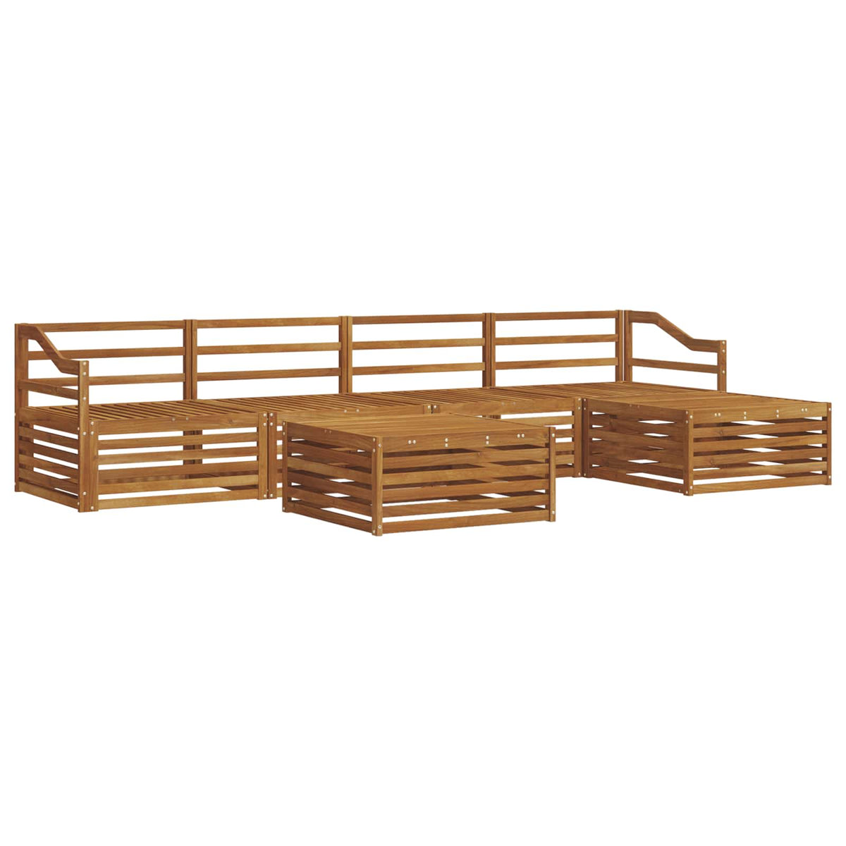 vidaXL Outdoor Sofa Set 6 pcs Natural Solid Acacia Wood 2