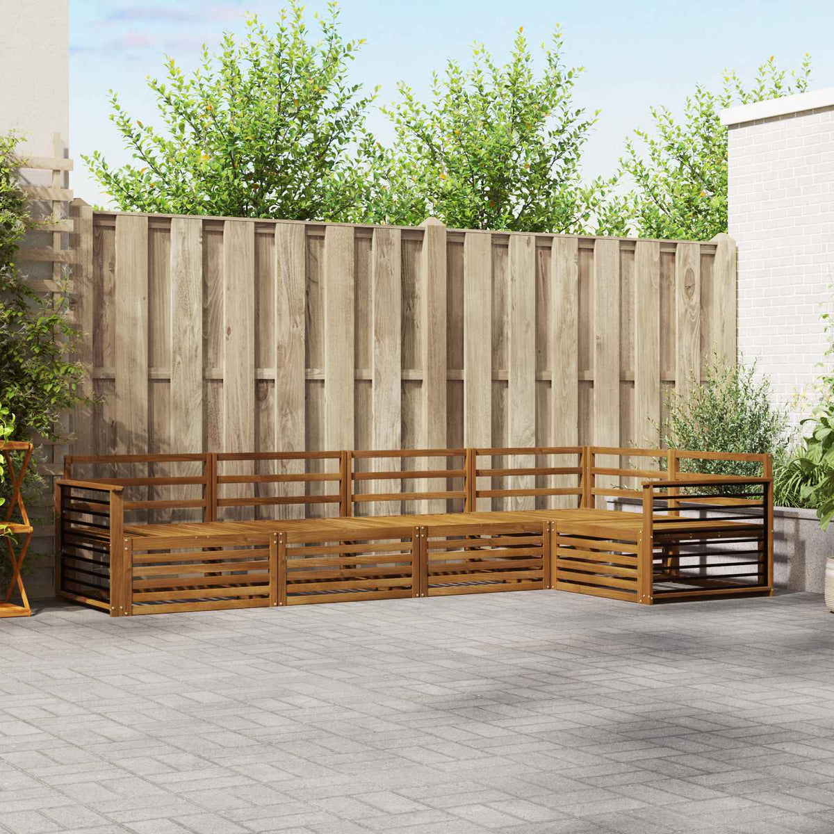 vidaXL Outdoor Sofa Set 5 pcs Natural