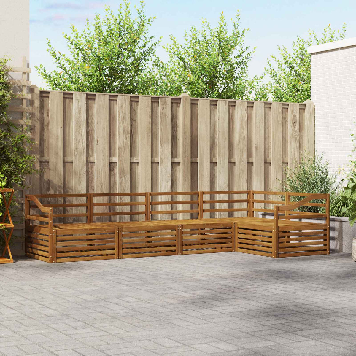 vidaXL Outdoor Sofa Set 5 pcs Natural