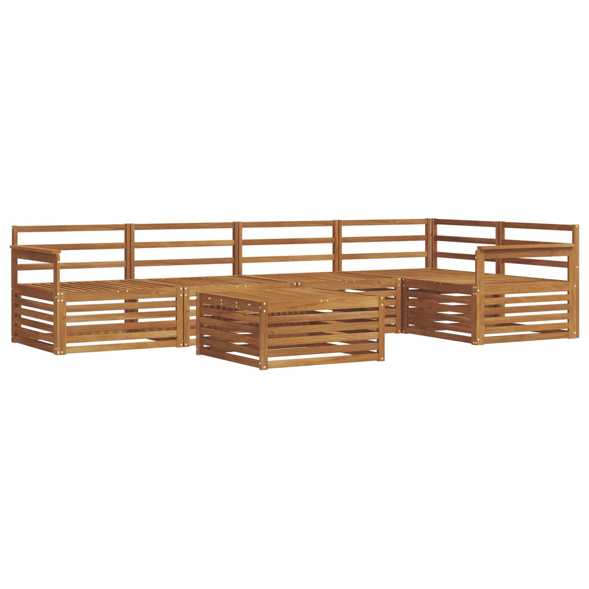 Outdoor Sofa Set 6 pcs Natural Open frame