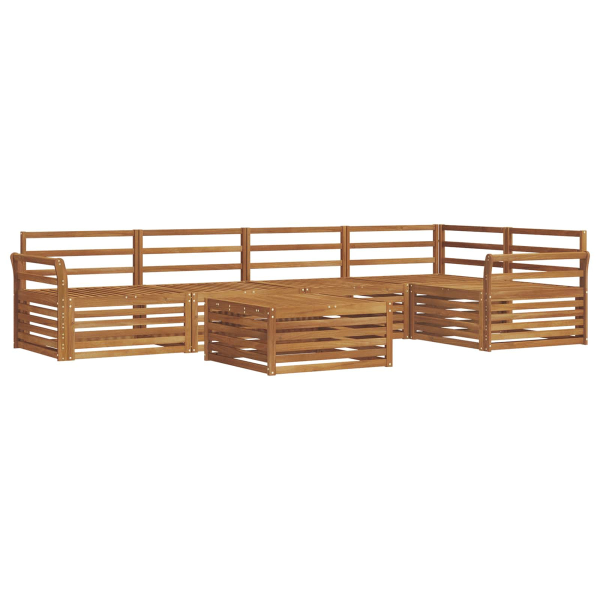 Outdoor Sofa Set 6 pcs Natural Curved