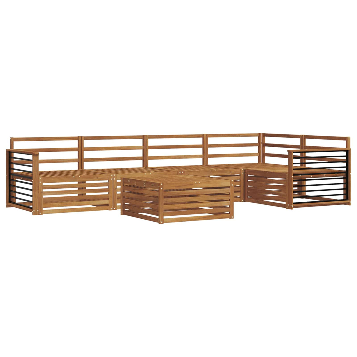 vidaXL Outdoor Sofa Set 6 pcs Natural 2
