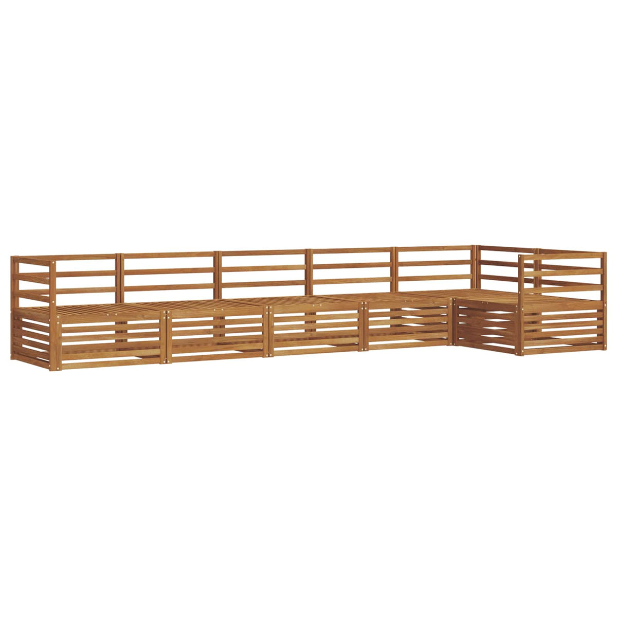 Outdoor Sofa Set 6 pcs Natural Horizontal slats