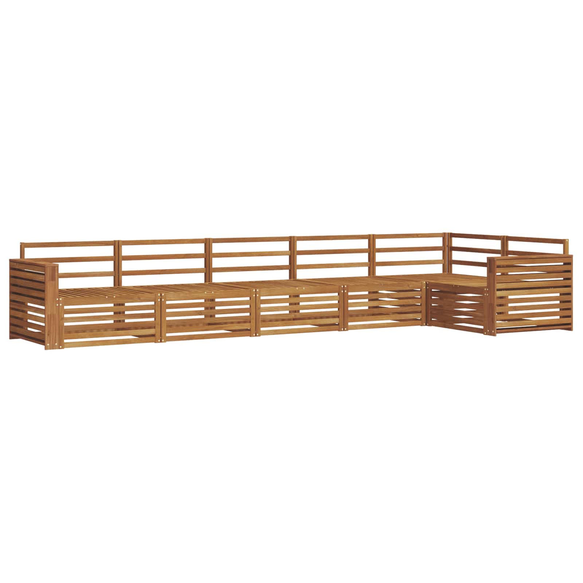 Outdoor Sofa Set 6 pcs Natural Wide flat