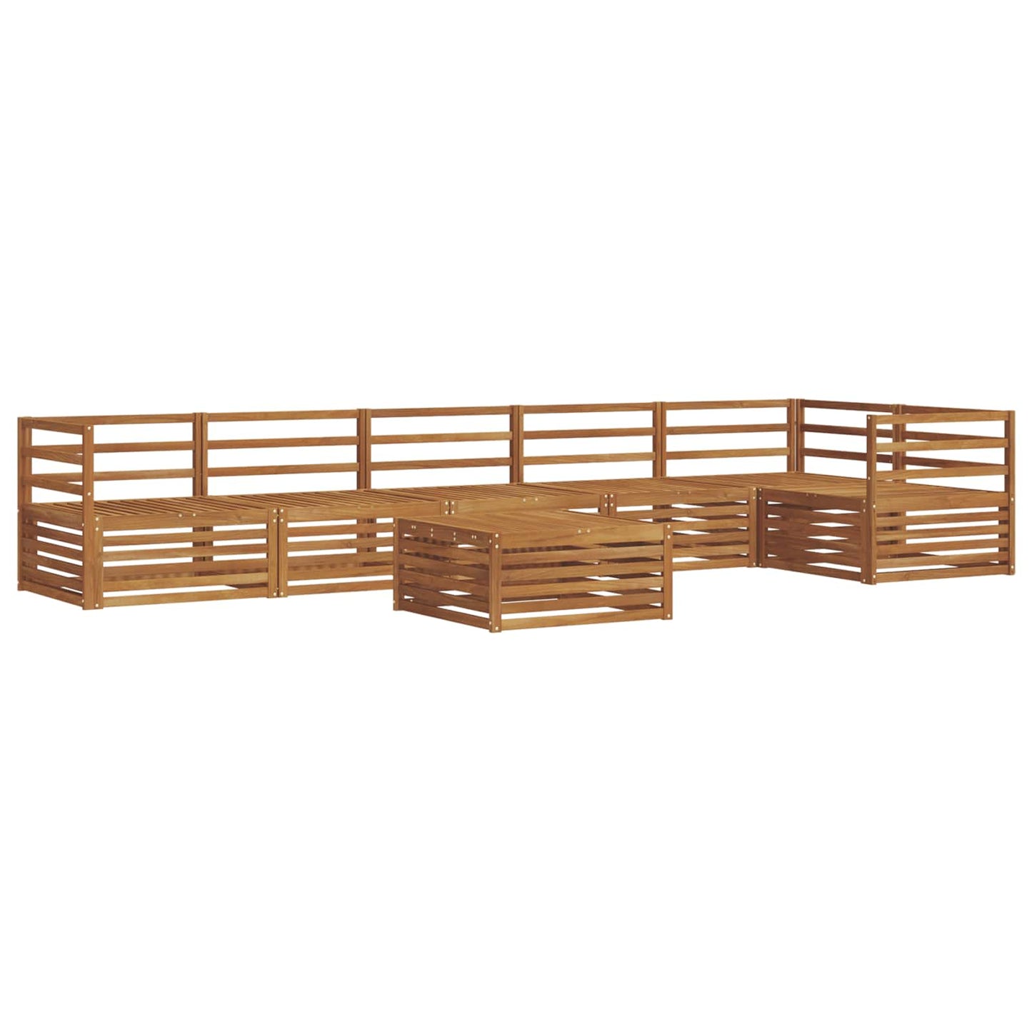 vidaXL Outdoor Sofa Set 7 pcs Natural 2
