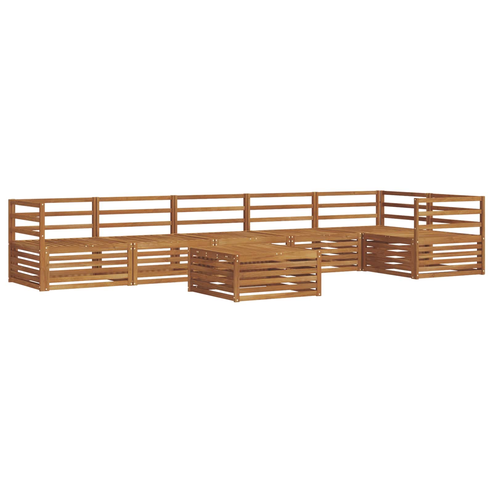 vidaXL Outdoor Sofa Set 7 pcs Natural 2