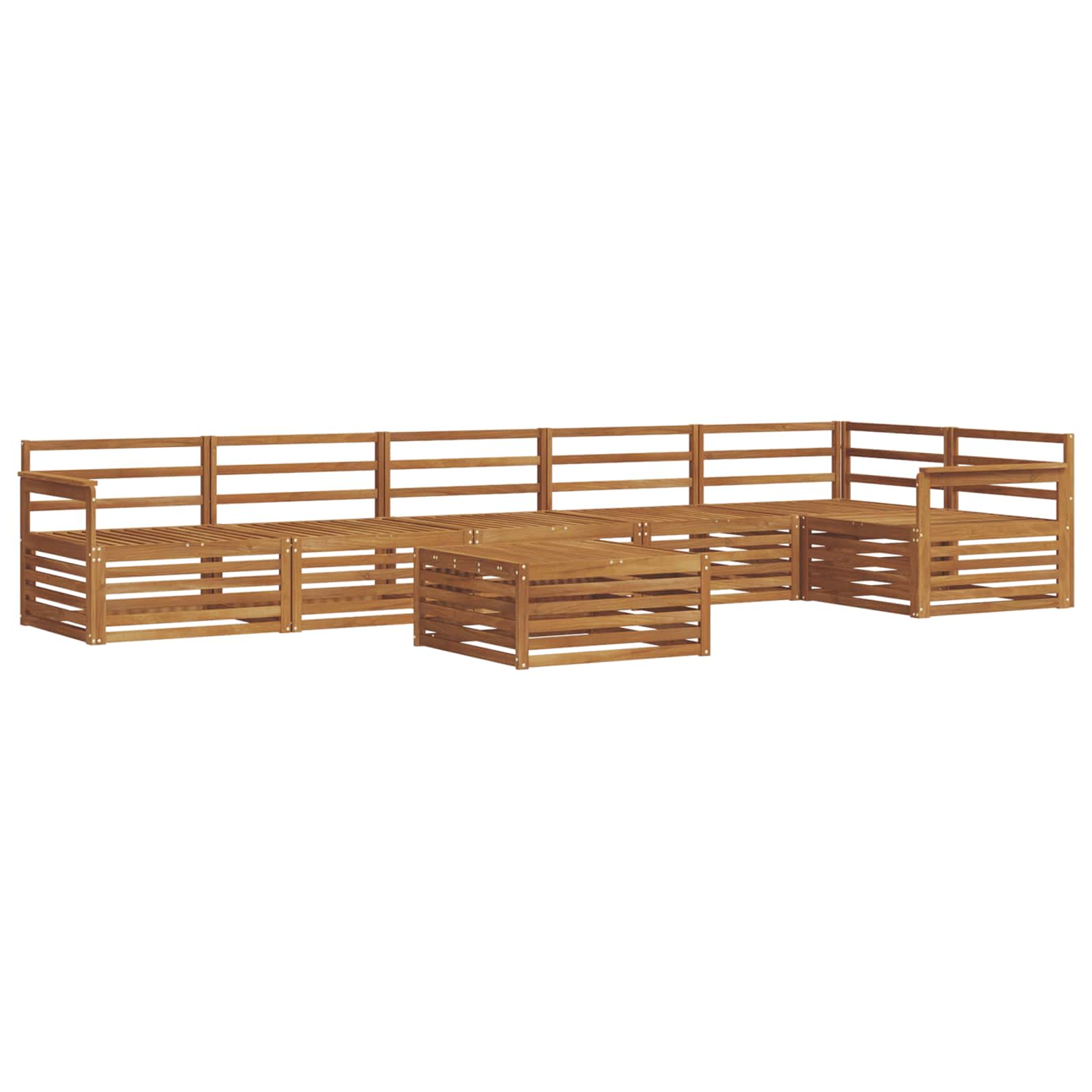 vidaXL Outdoor Sofa Set 7 pcs Natural 2