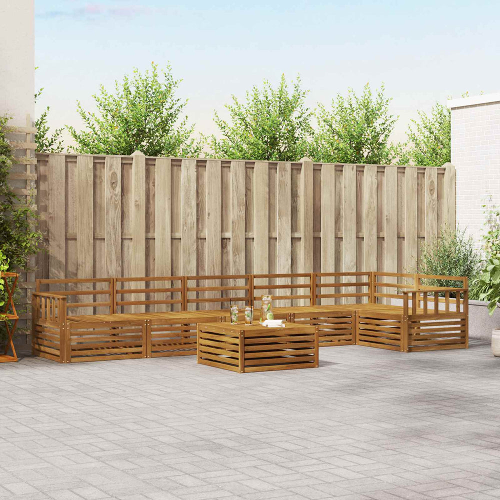 vidaXL Outdoor Sofa Set 7 pcs Natural