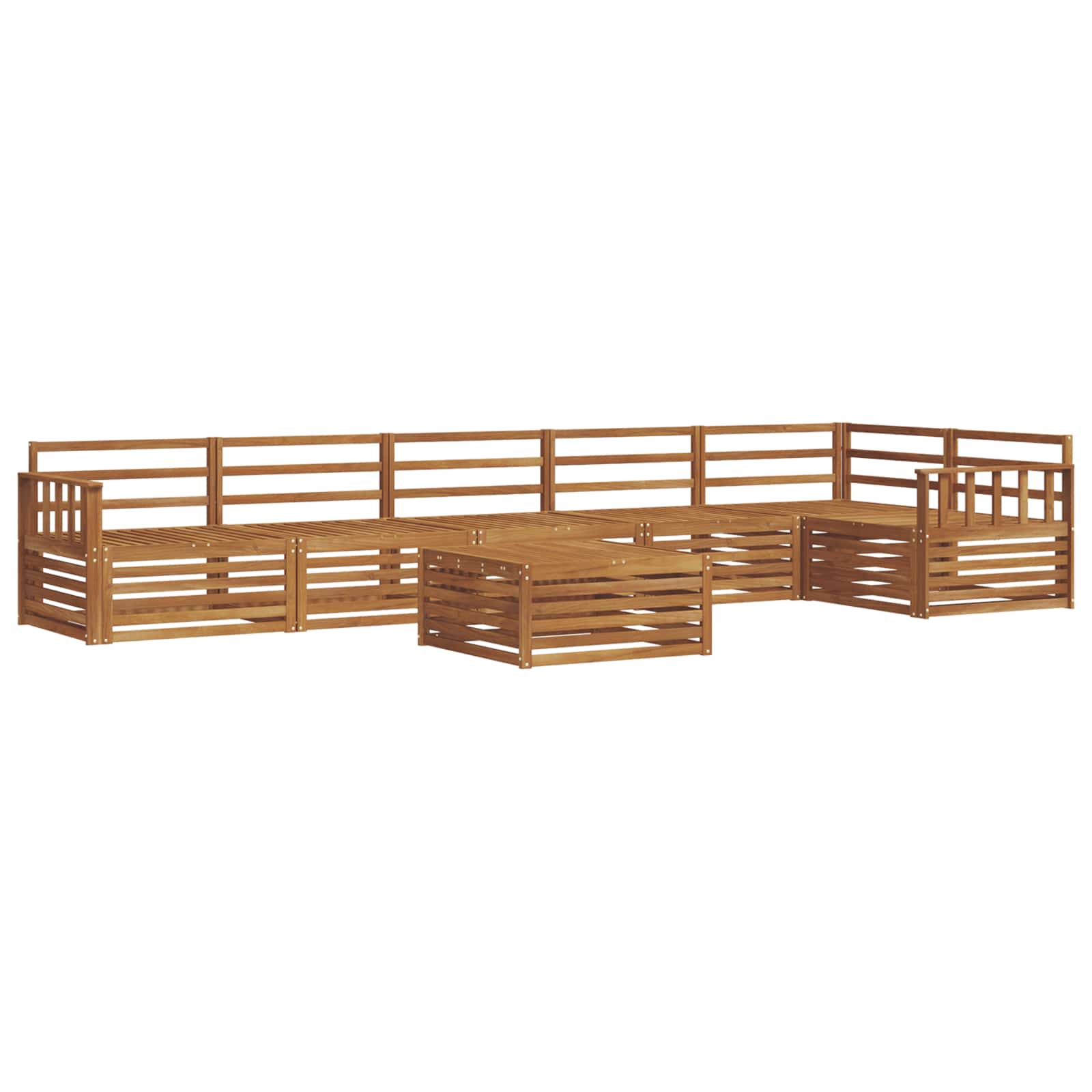 vidaXL Outdoor Sofa Set 7 pcs Natural 2