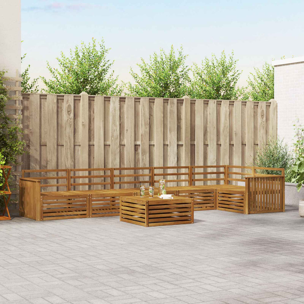 vidaXL Outdoor Sofa Set 7 pcs Natural