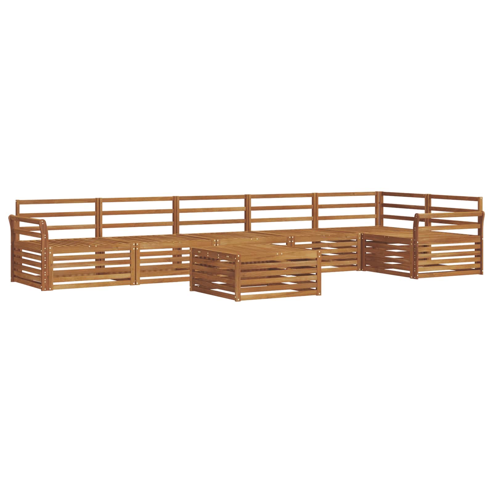 vidaXL Outdoor Sofa Set 7 pcs Natural 2