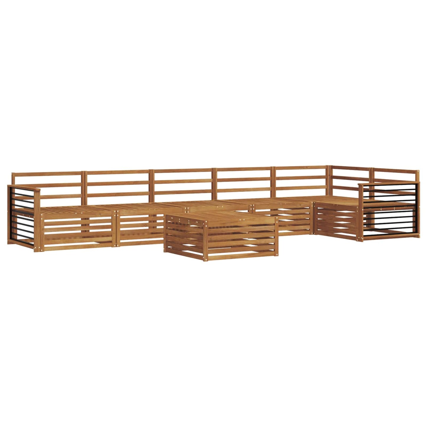 vidaXL Outdoor Sofa Set 7 pcs Natural 2