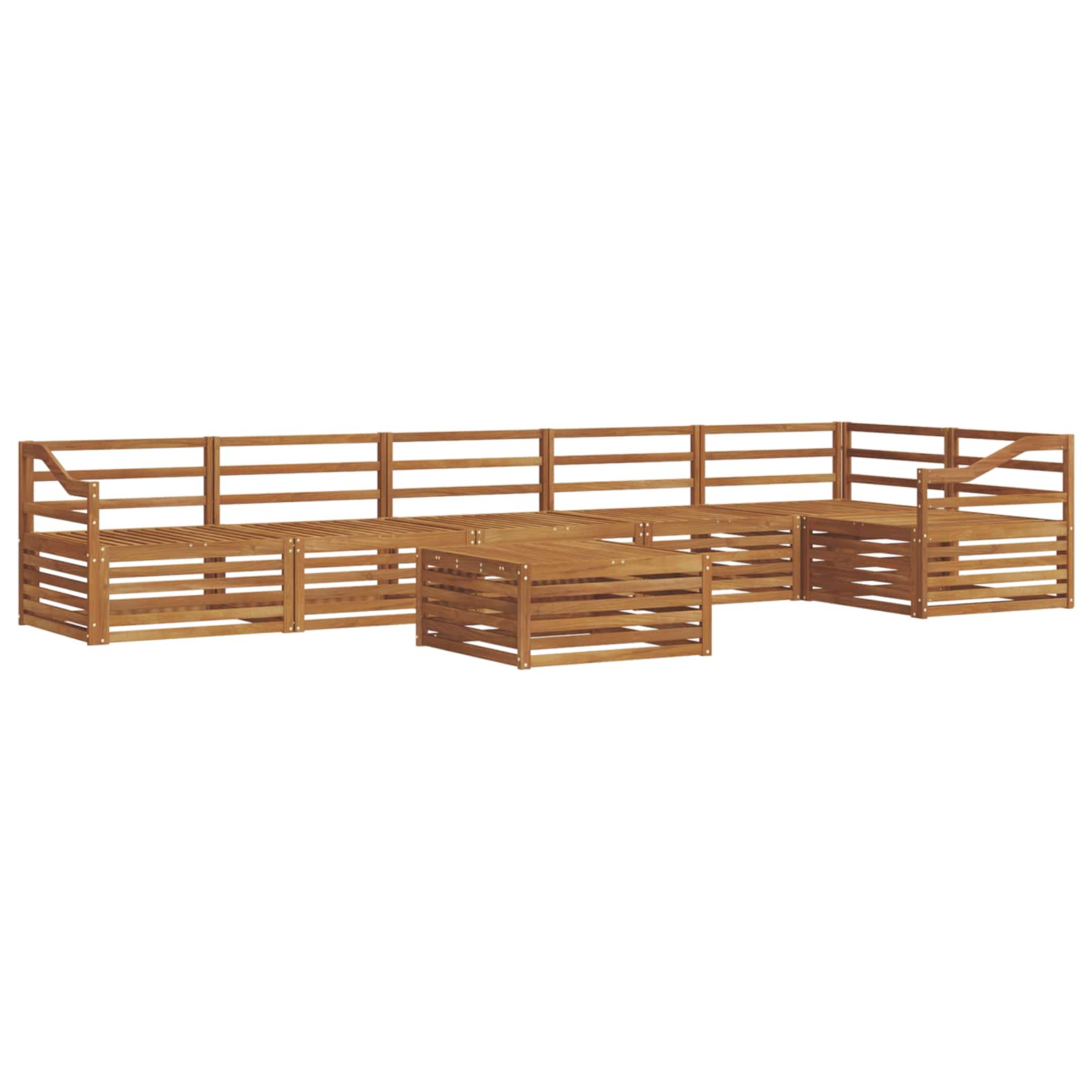 vidaXL Outdoor Sofa Set 7 pcs Natural 2