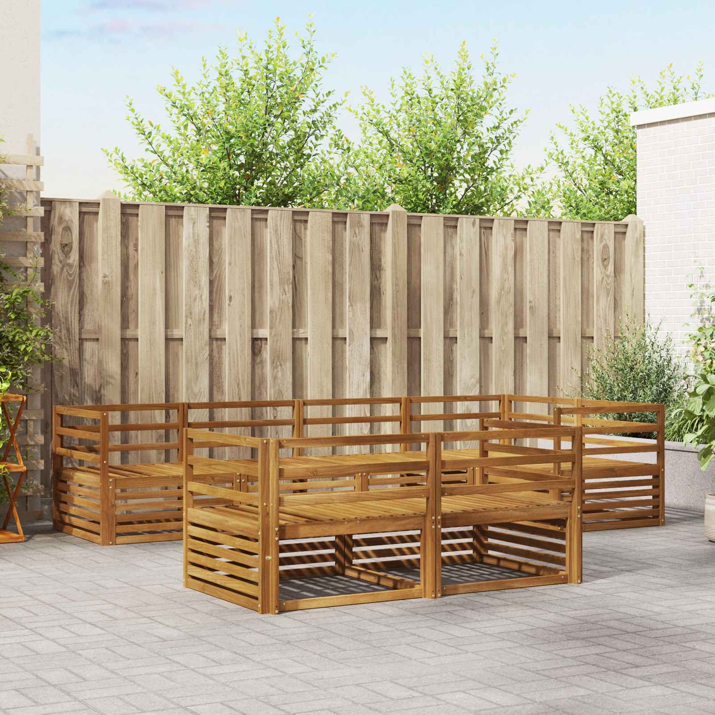 vidaXL Outdoor Sofa Set 7 pcs Natural Solid Acacia Wood 1