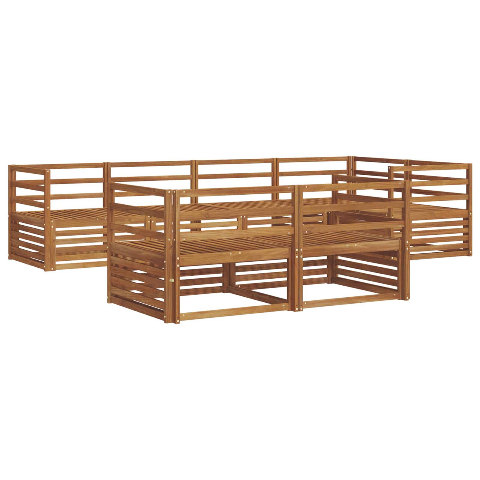 vidaXL Outdoor Sofa Set 7 pcs Natural Solid Acacia Wood 2