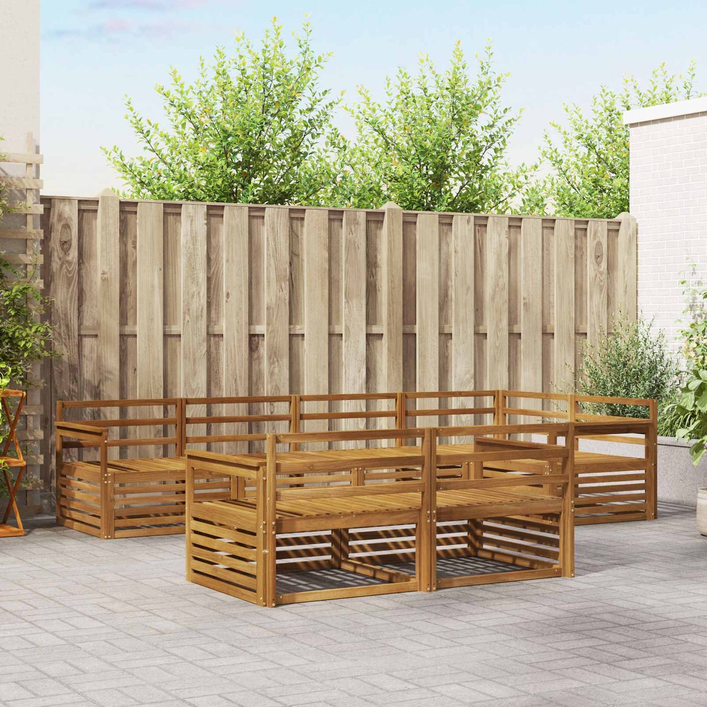 vidaXL Outdoor Sofa Set 7 pcs Natural Solid Acacia Wood 1