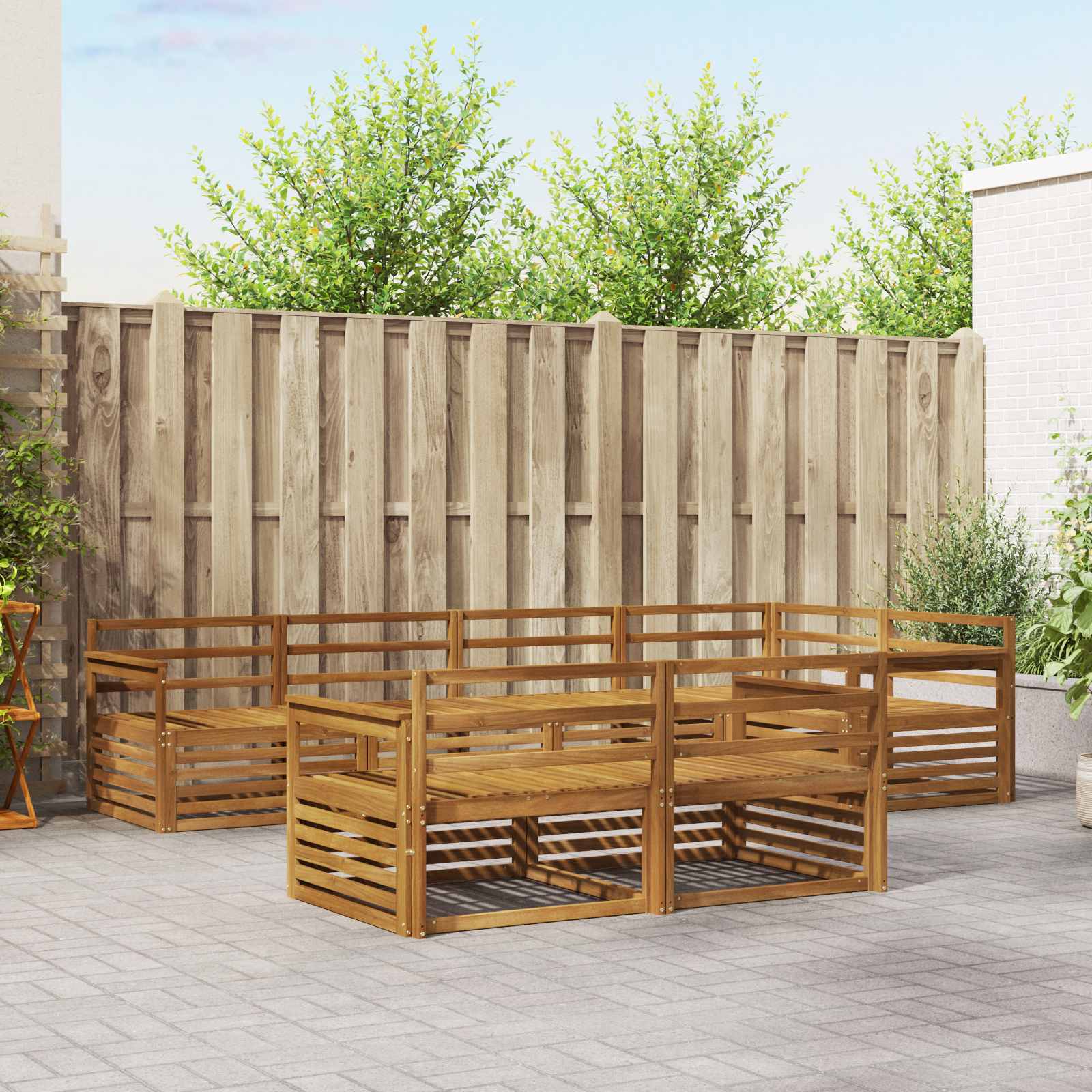 vidaXL Outdoor Sofa Set 7 pcs Natural Solid Acacia Wood 1