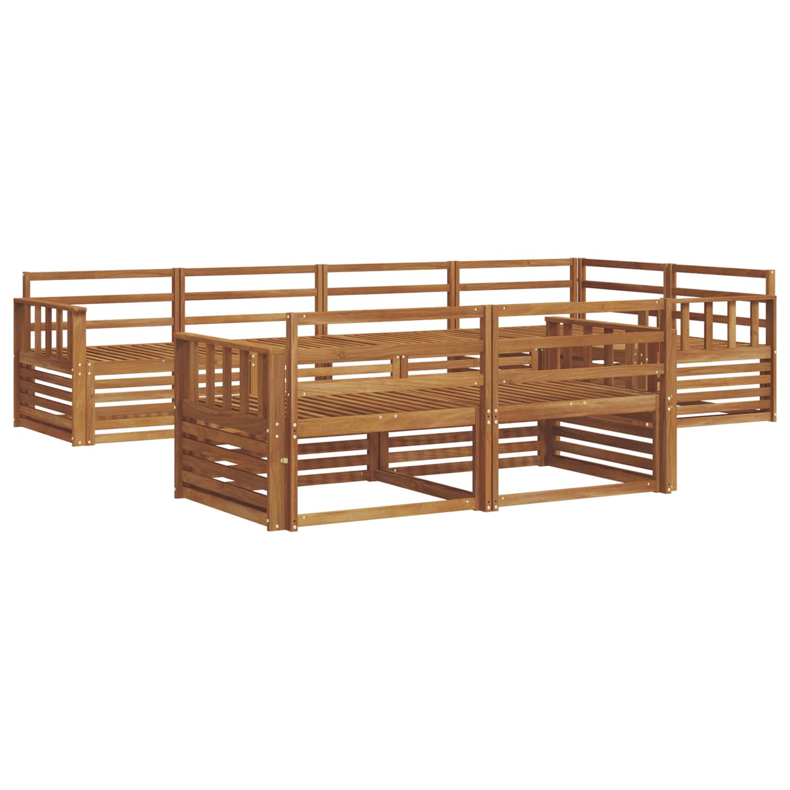 vidaXL Outdoor Sofa Set 7 pcs Natural Solid Acacia Wood 2