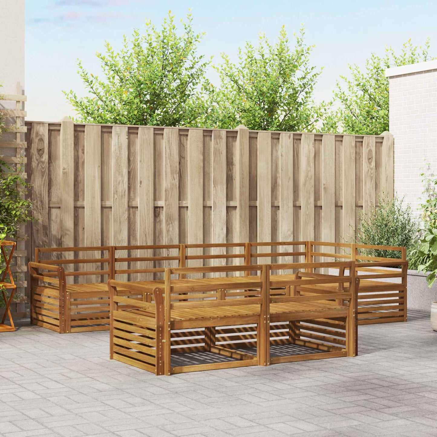 vidaXL Outdoor Sofa Set 7 pcs Natural Solid Acacia Wood 1