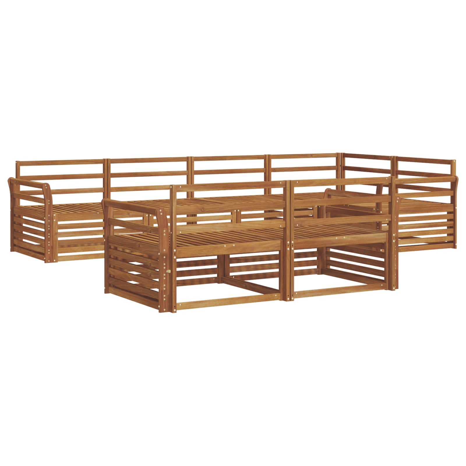 vidaXL Outdoor Sofa Set 7 pcs Natural Solid Acacia Wood 2
