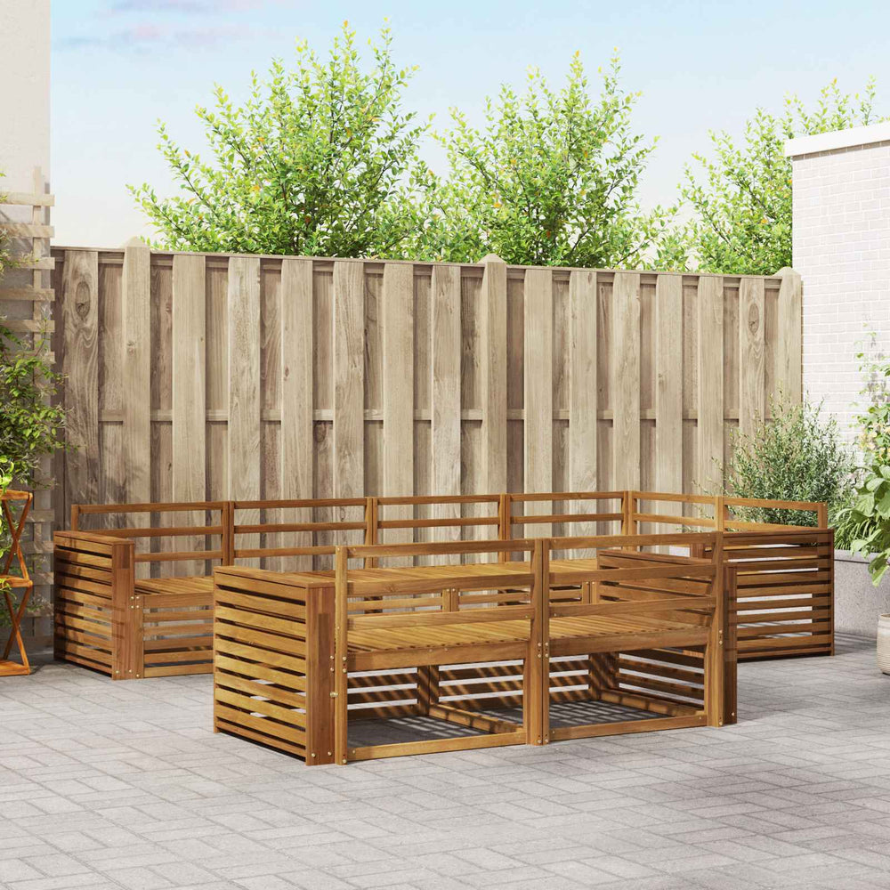 vidaXL Outdoor Sofa Set 7 pcs Natural Solid Acacia Wood