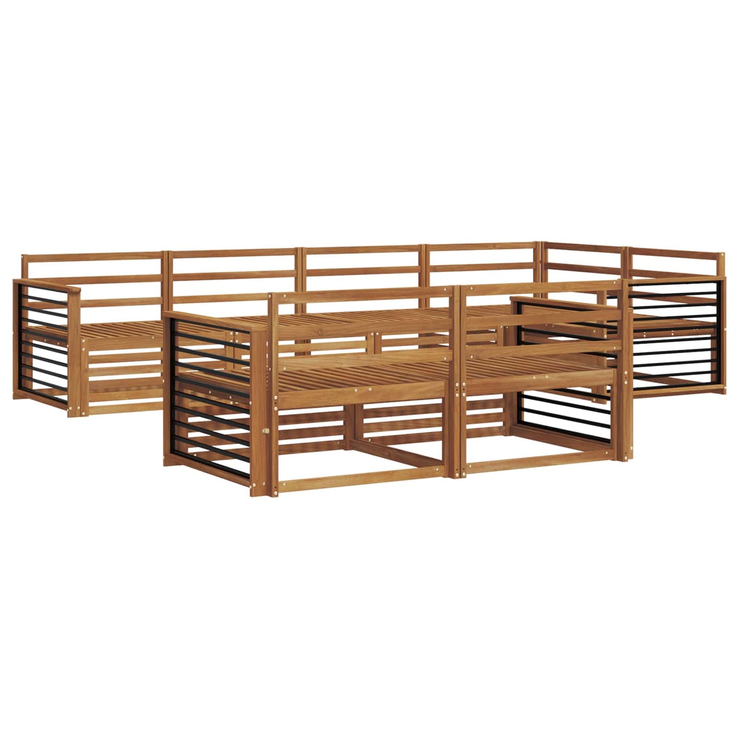 vidaXL Outdoor Sofa Set 7 pcs Natural Solid Acacia Wood 2
