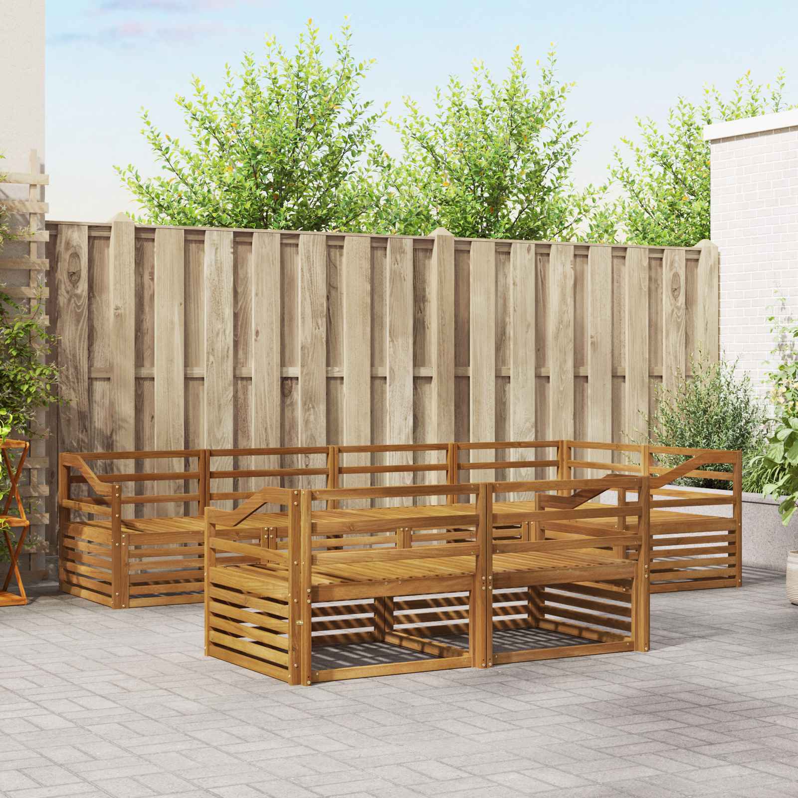 vidaXL Outdoor Sofa Set 7 pcs Natural Solid Acacia Wood 1