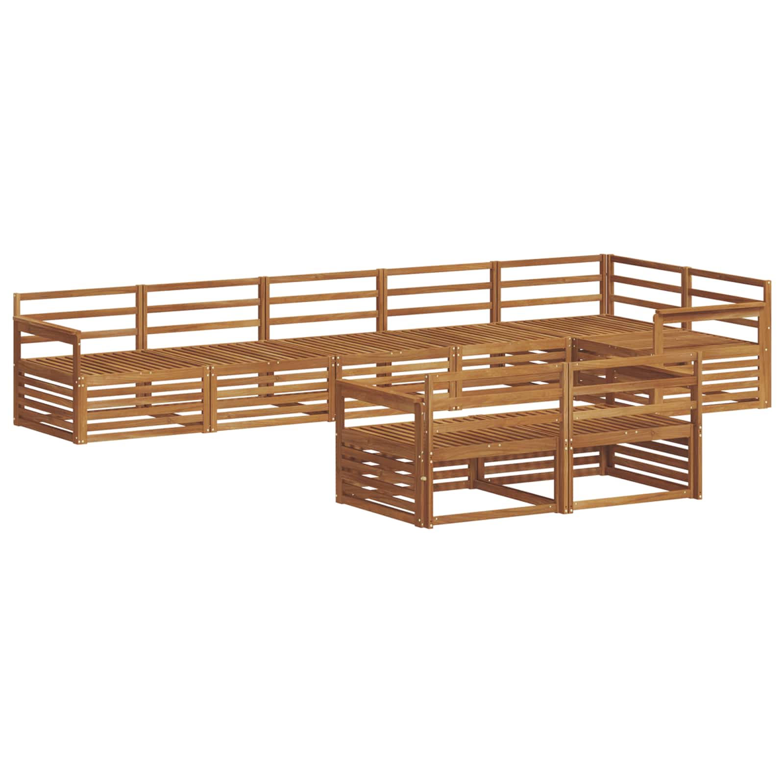 vidaXL Outdoor Sofa Set 8 pcs Natural Solid Acacia Wood 2