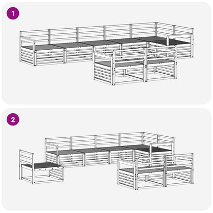 vidaXL Outdoor Sofa Set 8 pcs Natural Solid Acacia Wood 6