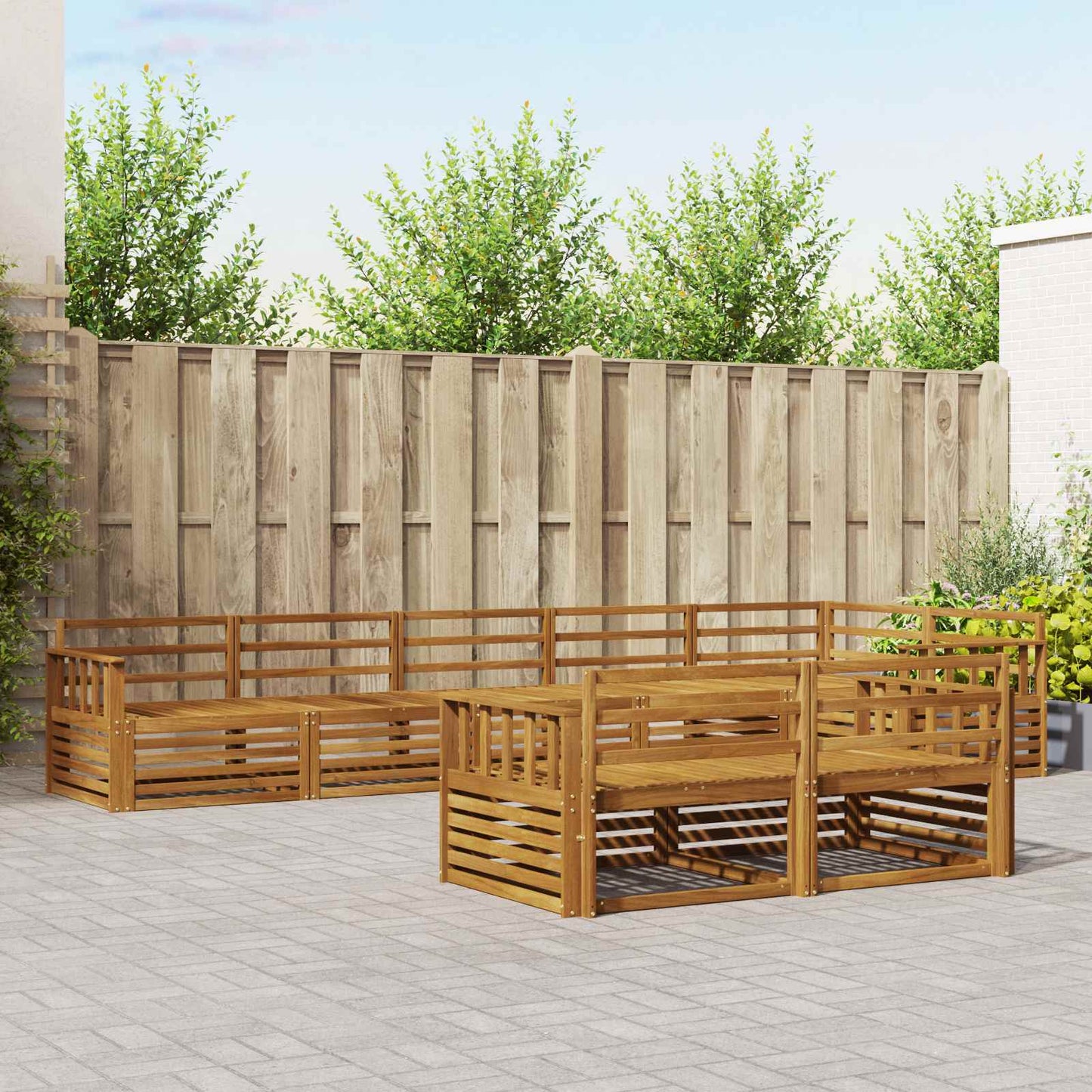 vidaXL Outdoor Sofa Set 8 pcs Natural Solid Acacia Wood 1